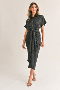 Malibu Dress Satin Short Sleeve