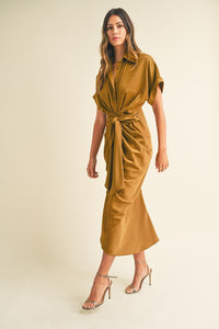 Malibu Dress Satin Short Sleeve