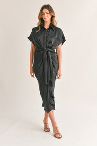 Malibu Dress Satin Short Sleeve