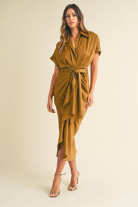 Malibu Dress Satin Short Sleeve