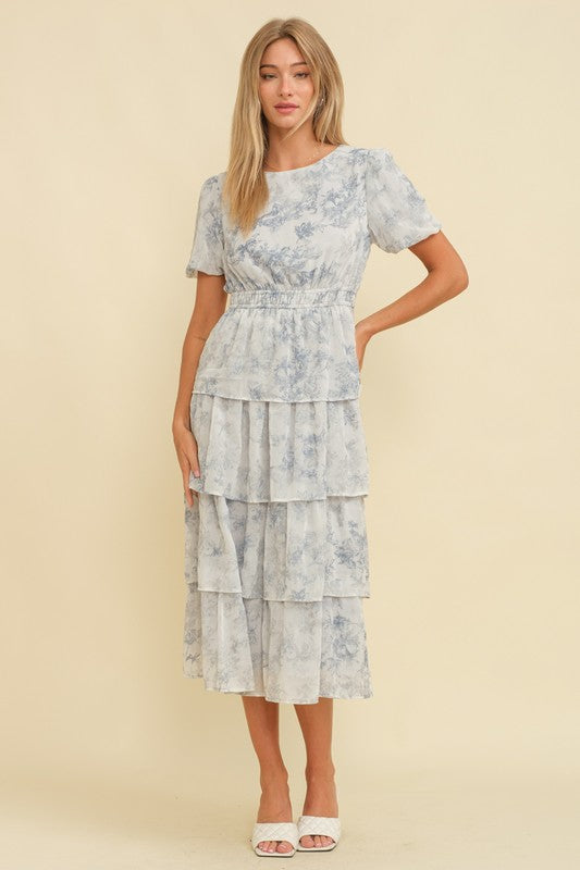 French Toile Midi Dress