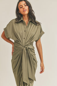 Malibu Dress Satin Short Sleeve