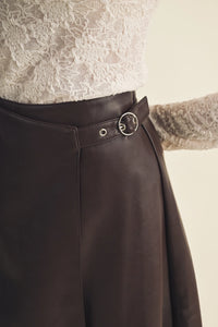 Needed Belted Leather Skirt