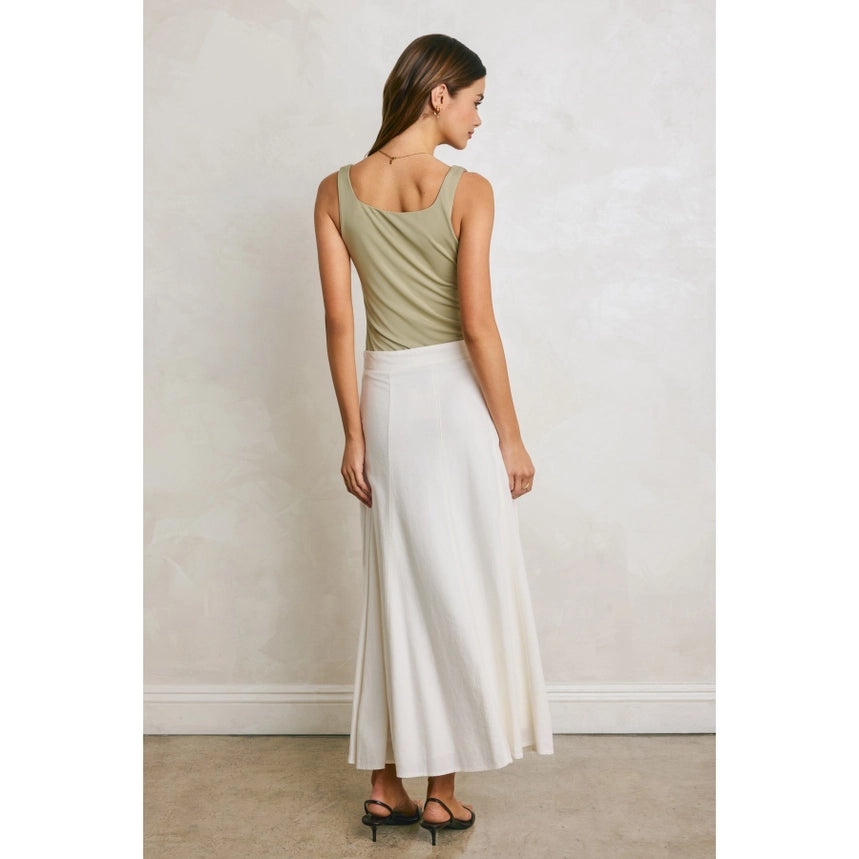Linen Flared Maxi Skirt