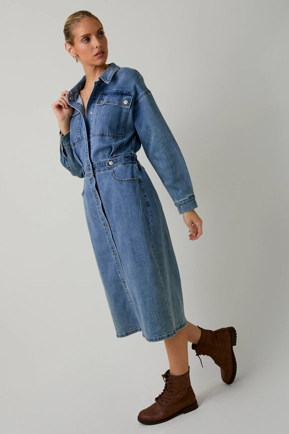 Up For It Denim Dress