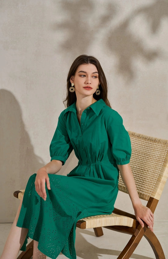 Green Envy Eyelet Dress DOLLY Green Envy Eyelet Dress DOLLY