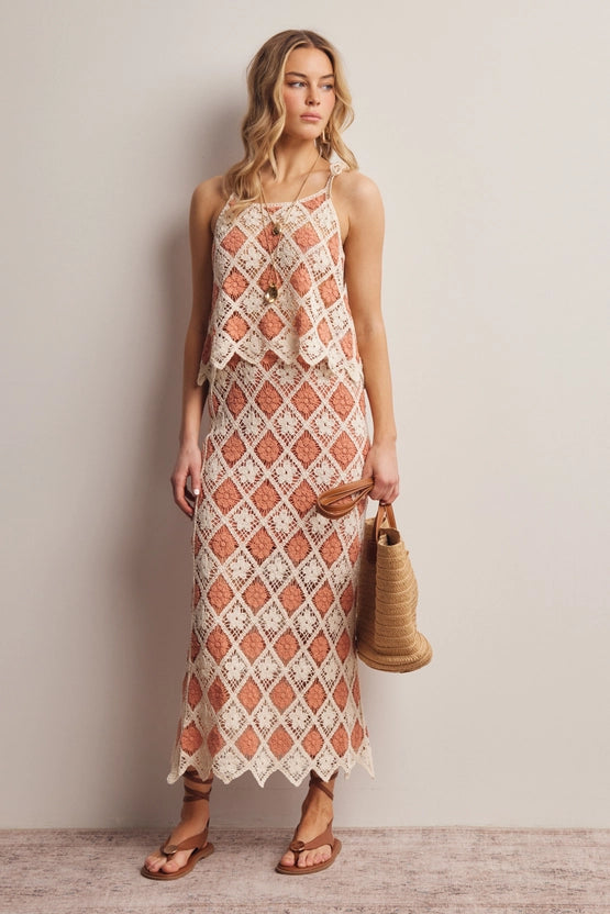 Diamond Club Crochet Skirt