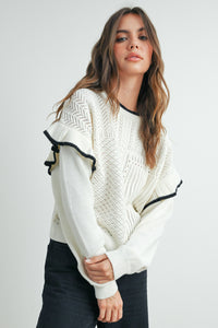 Ruffled Knit Sweater