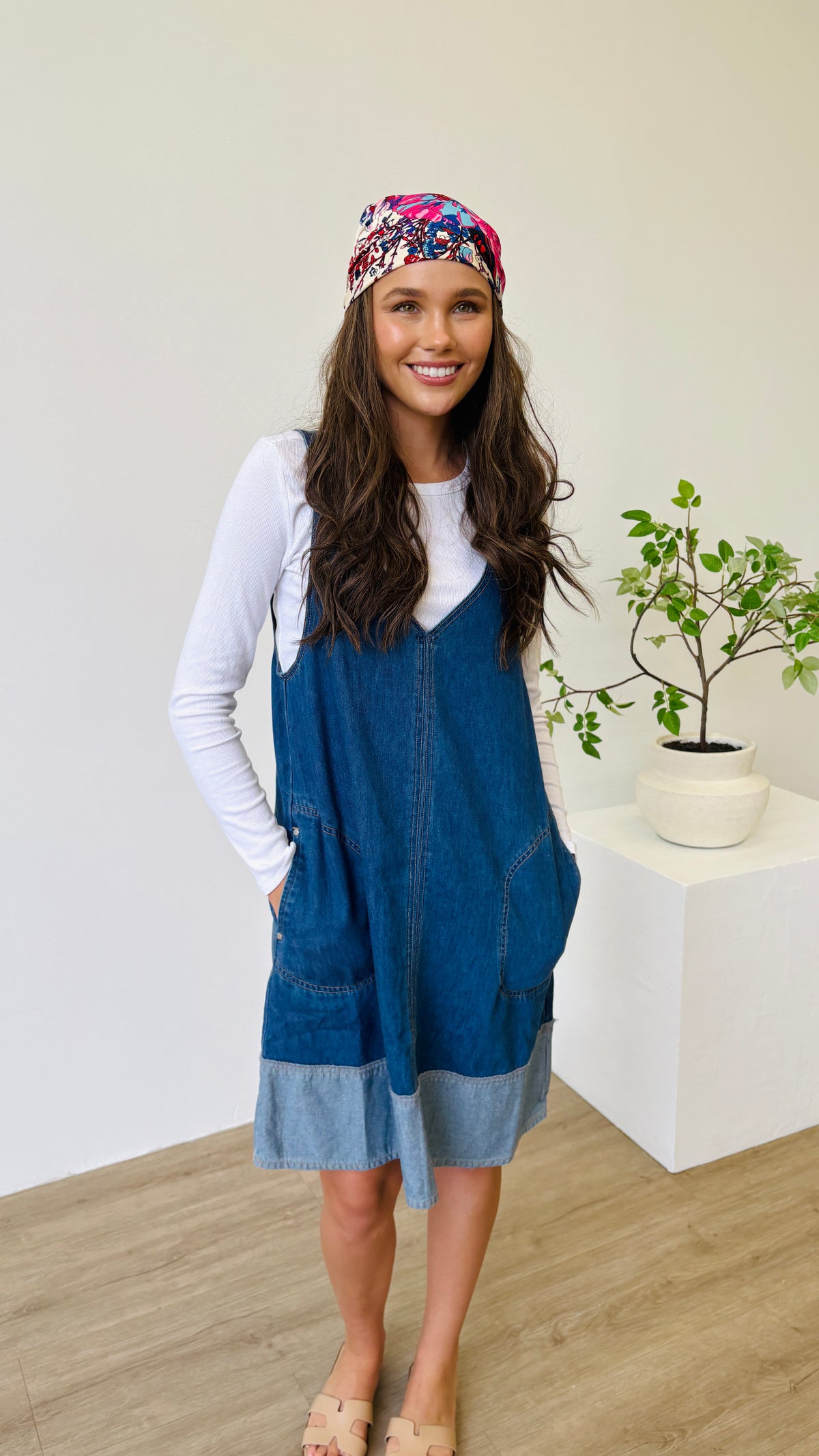 On It Denim Overall Dress