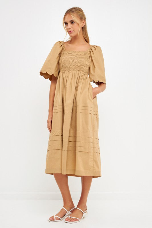 Scalloped hotsell midi dress