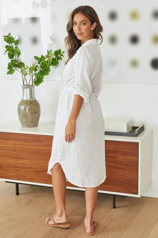 Santorini Linen Dress