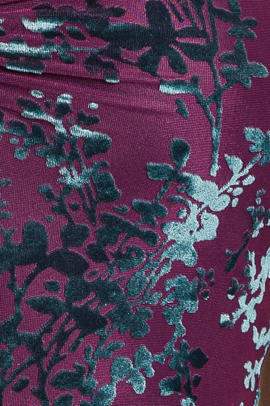 Velvet Floral Maxi Skirt