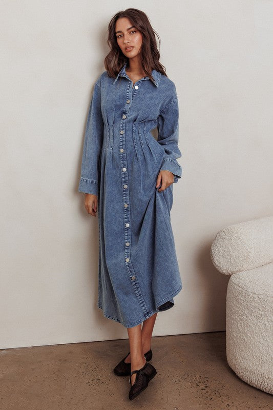 Darling Denim Maxi Dress