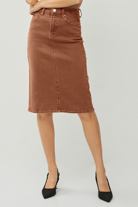 High Rise Denim Skirt
