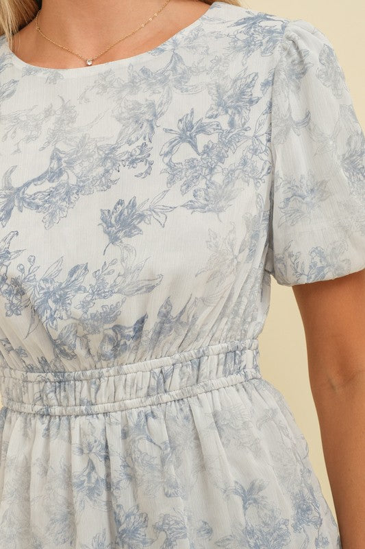 French Toile Midi Dress