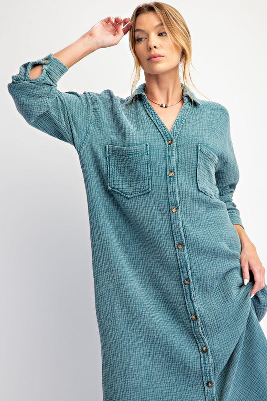 Around The Block Shirt Dress