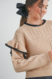 Ruffled Knit Sweater