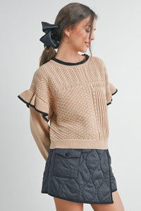 Ruffled Knit Sweater