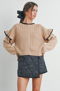 Ruffled Knit Sweater