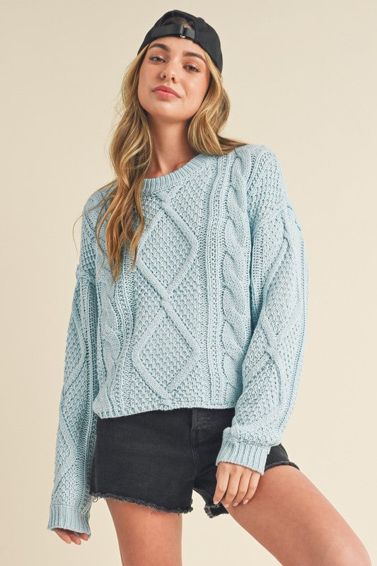 トップス Kitty cable knit tops ANDMARY】Kitty cable knit tops