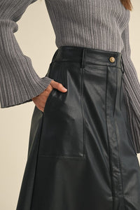 Marcy Midi Leather Skirt
