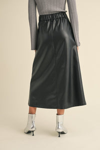 Marcy Midi Leather Skirt