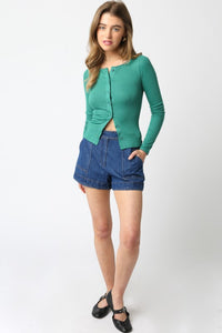 Rowan Button Top