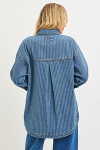 Indigo Stripe Denim Shacket