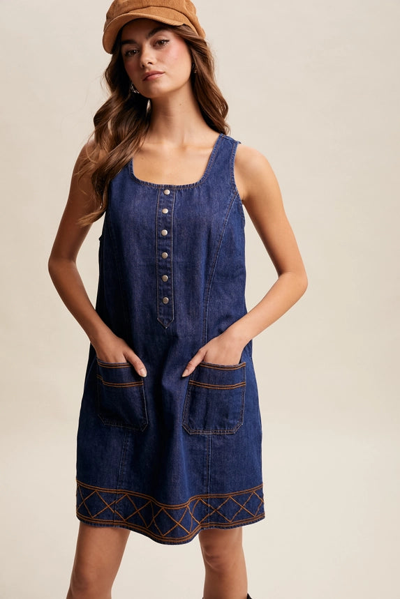 She Is Here Overall Dress