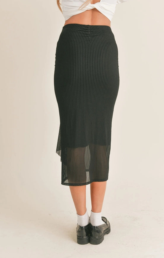 Royal Ruched Midi Skirt