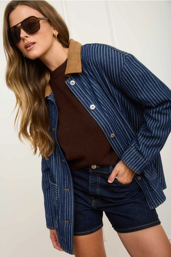 The It Striped Denim Shacket