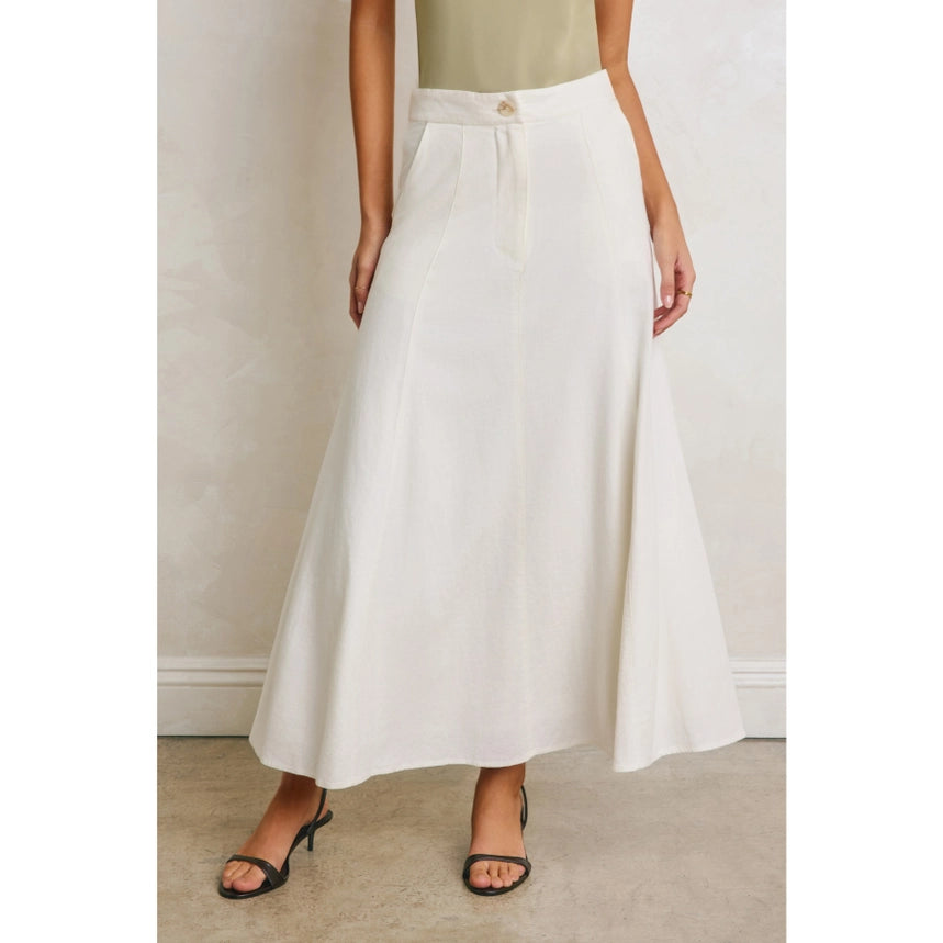 Linen Flared Maxi Skirt