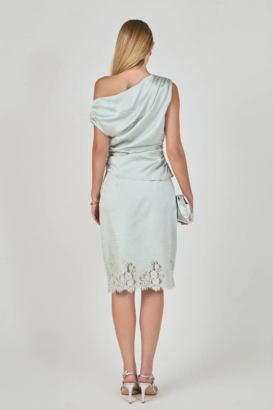 Minted Lace Slip Skirt