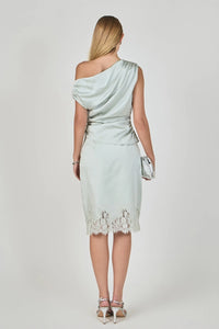 Minted Lace Slip Skirt