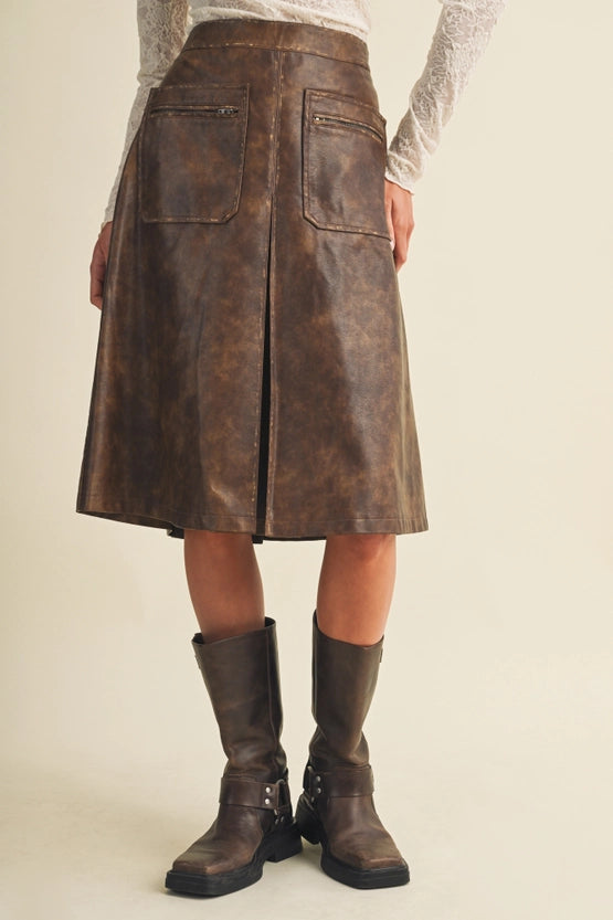 Paige Leather skirt