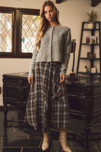 Playa Plaid Midi Skirt