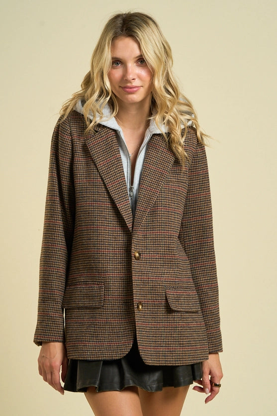 Hallie Houndstooth Blazer