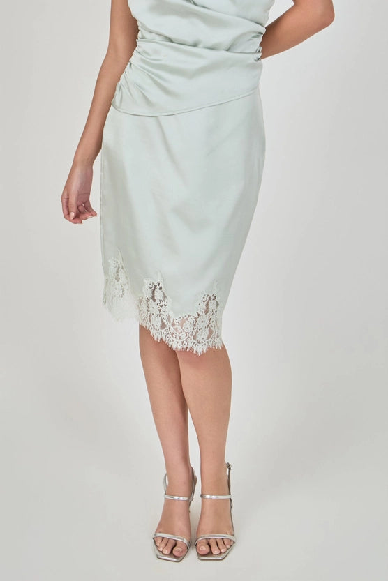 Minted Lace Slip Skirt