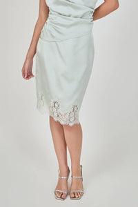 Minted Lace Slip Skirt