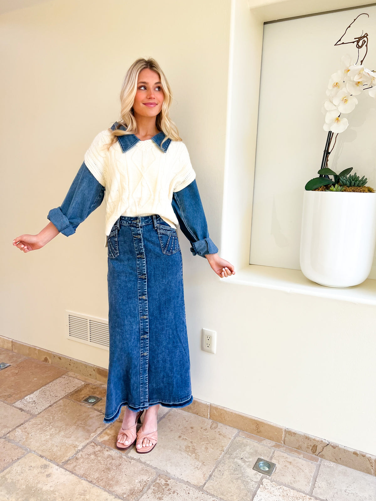 Royal Denim Skirt