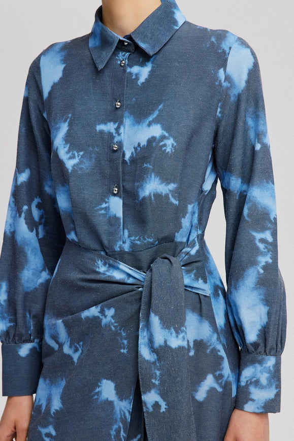 Tie Dye Linen Wrap Dress DOLLY Tie Dye Linen Wrap Dress DOLLY