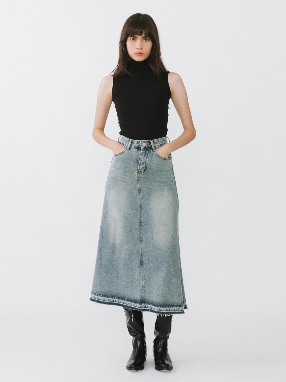 Serene Denim Maxi Skirt