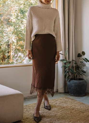 Chocolate Charm Slip Skirt