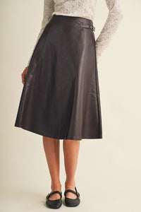 Needed Belted Leather Skirt