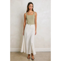 Linen Flared Maxi Skirt