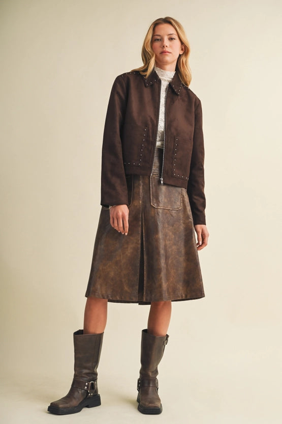 Paige Leather skirt