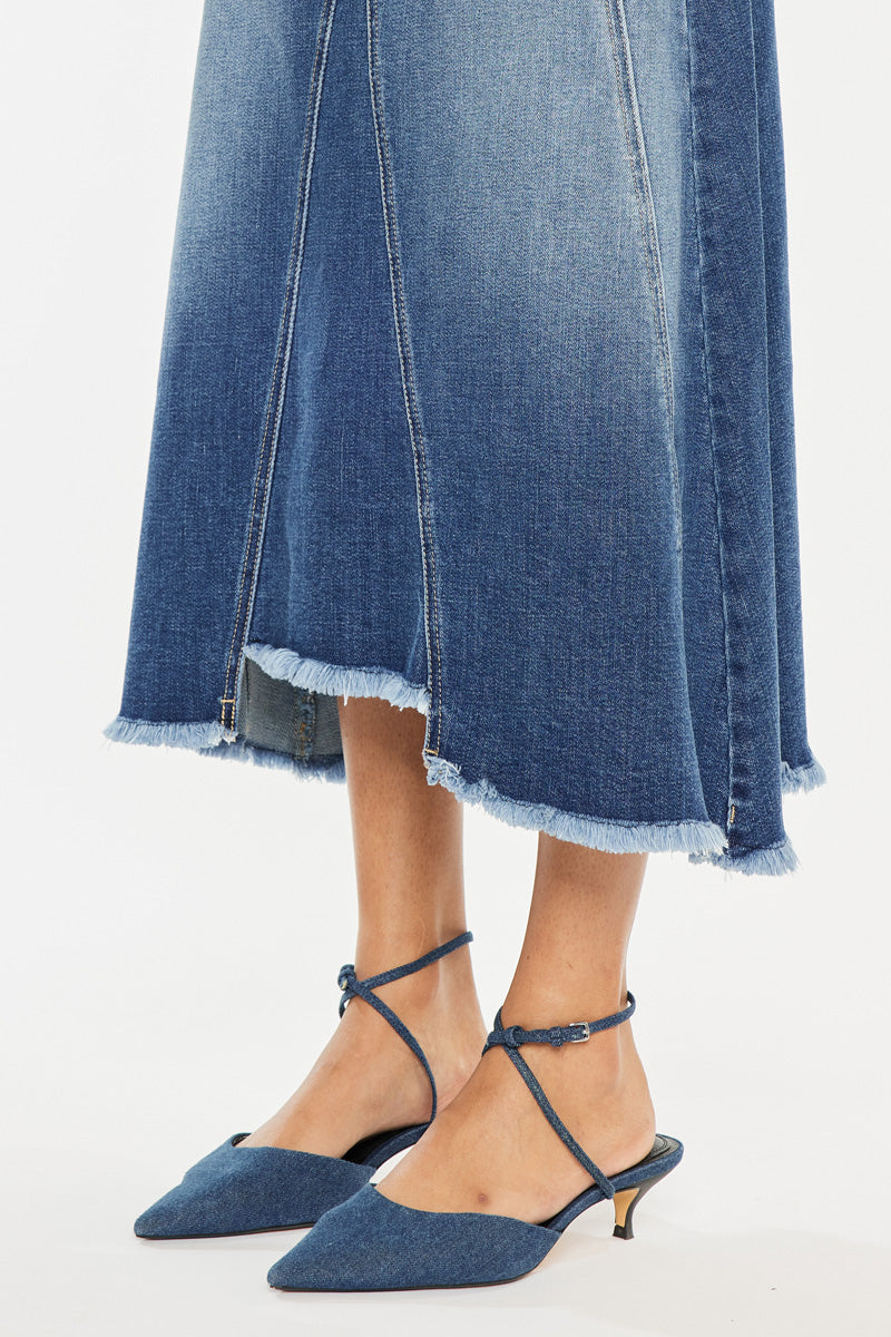 Virgo Flare Denim Skirt