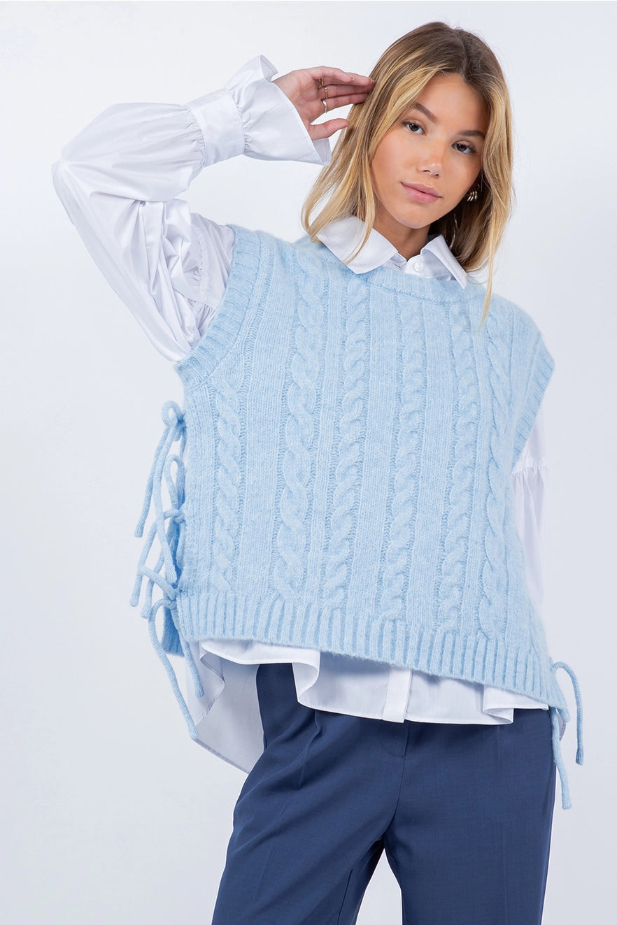 さらに100円引き◆WAI KEI◆Dolphin knit vest Baby Blue Knitted Vest – DOLLY