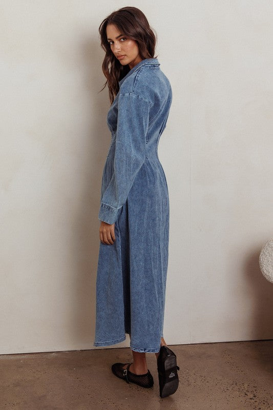 Darling Denim Maxi Dress