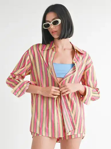 Sunset Button Down Top